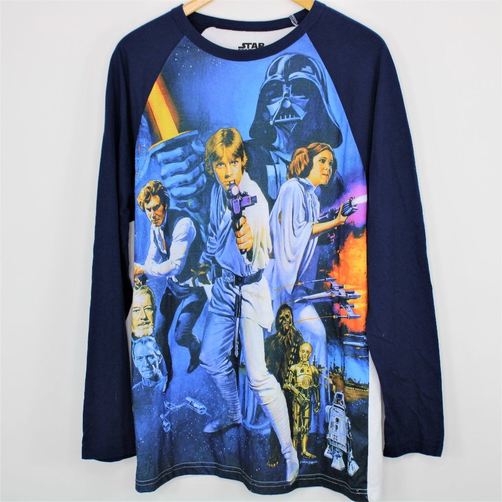 Star Wars All Over Print LS Raglan Shirt Men Large